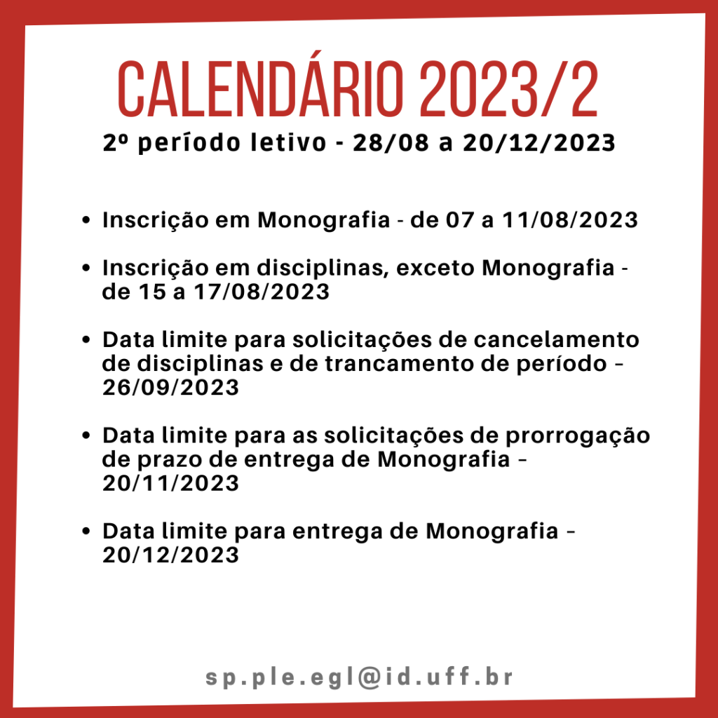 Calendário e Inscrição